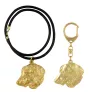 Dachshund Wire-haired, Wiener dog, Badger dog IV - keychain and necklace with a dog in a box, high-quality gold-plated product, Art-Dog brand