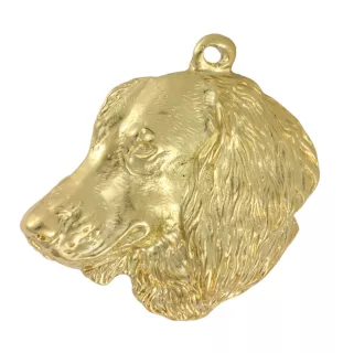 Dachshund Wire-haired, Wiener dog, Badger dog IV - keychain and necklace with a dog in a box, high-quality gold-plated product, Art-Dog brand