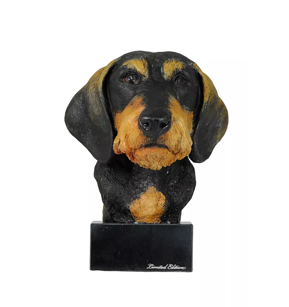 Dachshund Wire-haired, Wiener dog, Badger dog - painted figurine, statue, figure, made by the artist, brand Art-Dog