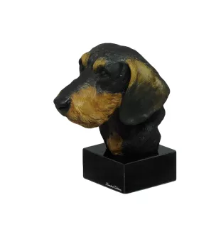 Dachshund Rauhhaar, Dackel, Teckel - bemalte Figur, Statue, Skulptur, vom Künstler hergestellt, Marke Art-Dog