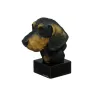 Dachshund Rauhhaar, Dackel, Teckel - bemalte Figur, Statue, Skulptur, vom Künstler hergestellt, Marke Art-Dog
