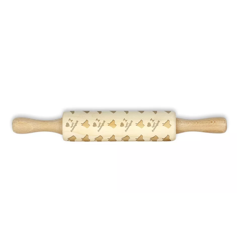 Thai Ridgeback - small rolling pin with a dog pattern, a rolling pin for children's dough, decorating ceramic clay by Art-Dog brand
