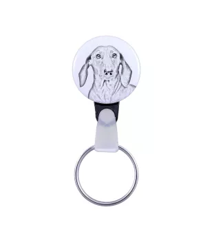 Dachshund Wire-haired, Wiener dog, Badger dog - keychain with a dog portrait, pendant with the brand's own Art-Dog graphics