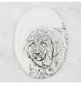 Tibetan Mastiff, Do khyi - commemorative plaque with a photo of a dog, tombstone with a print, personalized oval plaque from the Art-Dog brand