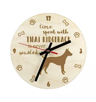 Thai Ridgeback - clock with a dog, wooden clock, wall clock for dog lovers, clock for desk and shelf, Art-Dog