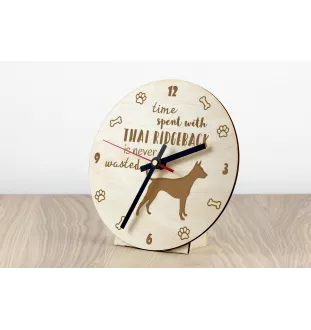 Thai Ridgeback - clock with a dog, wooden clock, wall clock for dog lovers, clock for desk and shelf, Art-Dog