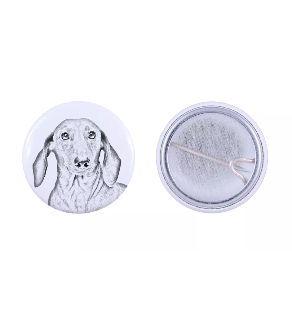 Dachshund Wire-haired, Wiener dog, Badger dog - pin with your dog, add your own photo, Art-Dog brand