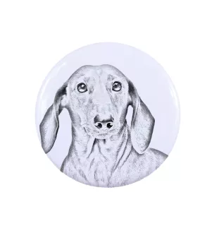 Dachshund Wire-haired, Wiener dog, Badger dog - pin with your dog, add your own photo, Art-Dog brand