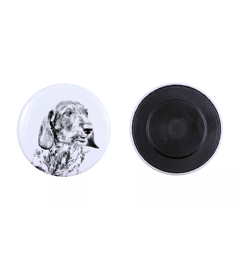 Dachshund Rauhhaar, Dackel, Teckel I Magnet mit einem Hundepfotenabdruck, außergewöhnlich leicht, starker Magnet, handgefertigtes Produkt der Marke Art-Dog