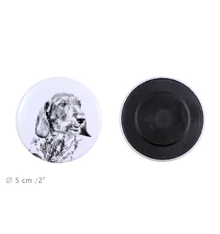 Dachshund Rauhhaar, Dackel, Teckel I Magnet mit einem Hundepfotenabdruck, außergewöhnlich leicht, starker Magnet, handgefertigtes Produkt der Marke Art-Dog