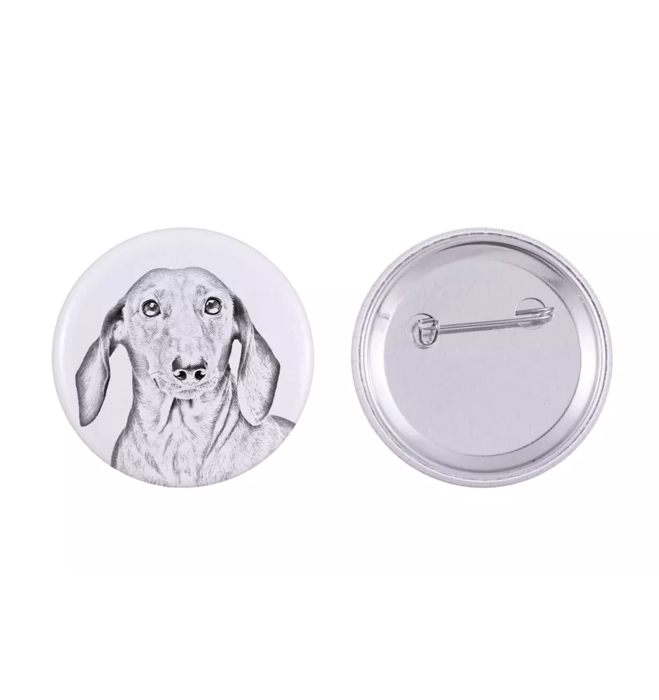 Dachshund Rauhhaar, Dackel, Teckel - Anstecknadel mit Ihrem Hund, fügen Sie Ihr eigenes Foto hinzu, Marke Art-Dog