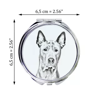 Thai Ridgeback - Pocket mirror with a dog, personalized mirror for a purse, compact mirror with Art-Dog brand print.