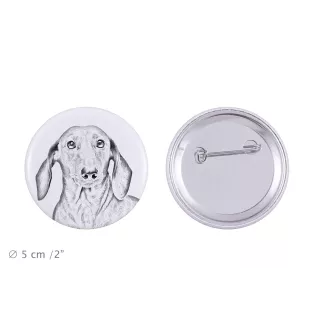 Dachshund Rauhhaar, Dackel, Teckel - Anstecknadel mit Ihrem Hund, fügen Sie Ihr eigenes Foto hinzu, Marke Art-Dog
