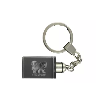 Dogue du Tibet, mastiff du Tibet - Porte-clés en cristal avec photo de chien, porte-clés lumineux, cadeau unique de la marque Art-Dog