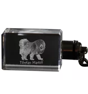 Dogue du Tibet, mastiff du Tibet - Porte-clés en cristal avec photo de chien, porte-clés lumineux, cadeau unique de la marque Art-Dog