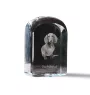 Dachshund Wire-haired, Wiener dog, Badger dog - crystal cube with a photo, photo of a dog in crystal, cubic paperweight from Art-Dog brand