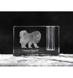 Tibetan Mastiff, Do khyi - Pen stand, crystal organiser with dog photo, unique desk decoration by Art-Dog brand
