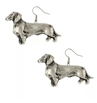 Dachshund Wire-haired, Wiener dog, Badger dog - hanging earrings with dogs, charming jewelry for a dog mom, a gift for a girl from the Art-Dog brand