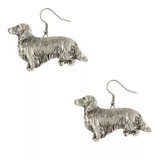 Teckel à poil dur, Chien-saucisse III - boucles d'oreilles pendantes avec des chiens, bijoux charmants pour maman de chien, cadeau pour fille de la marque Art-Dog