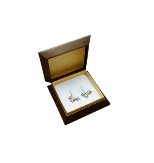 Dachshund Rauhhaar, Dackel, Teckel III - Hängende Ohrringe mit Hunden, entzückender Schmuck für Hunde-Mama, Geschenk für Mädchen von der Marke Art-Dog