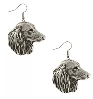 Dachshund Wire-haired, Wiener dog, Badger dog V - hanging earrings with dogs, charming jewelry for a dog mom, a gift for a girl from the Art-Dog brand