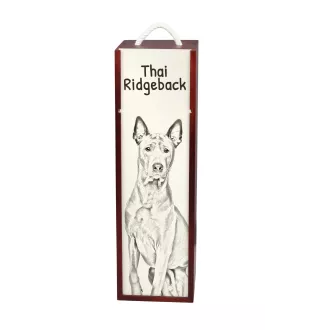 Thai Ridgeback, Chien thaïlandais à crête dorsale - boîte à vin avec chien, boîte à alcool avec graphisme, boîte cadeau personnalisée de la marque Art-Dog