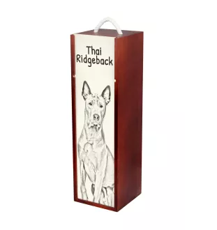 Thai Ridgeback - wine box with a dog, alcohol box with graphics, personalized gift box from the Art-Dog brand