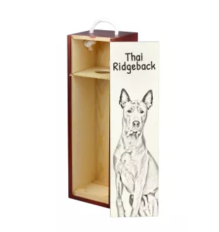 Thai Ridgeback - wine box with a dog, alcohol box with graphics, personalized gift box from the Art-Dog brand