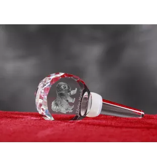 Tibetan Mastiff, Do khyi - Crystal bottle stopper, unique wine stopper with photo, personalised gift for sommelier by Art-Dog brand