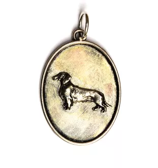 Teckel à poil dur, Chien-saucisse - collier avec chien, pendentif pour maman de chien, bijoux uniques de la marque Art-Dog
