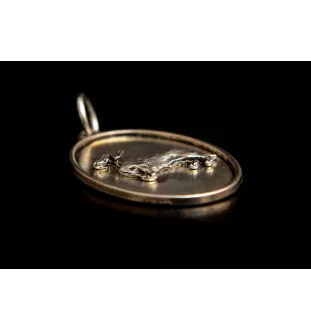 Teckel à poil dur, Chien-saucisse - collier avec chien, pendentif pour maman de chien, bijoux uniques de la marque Art-Dog