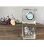 Dogue du Tibet, mastiff du Tibet - montre en cristal avec photo, photo de chien dans un cristal, horloge de bureau personnalisée de la marque Art-Dog