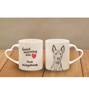 Thai Ridgeback, Thailand-Ridgeback - Tasse mit Hund, entzückende Tasse mit herzförmigem Henkel, universelles Geschenk der Marke Art-Dog