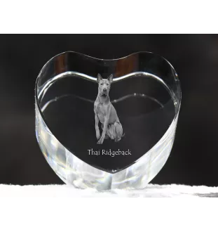 Thai Ridgeback - a photo of a dog in crystal, crystal heart, unique photo frame from the Art-Dog brand