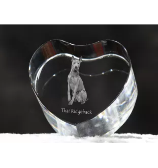 Thai Ridgeback - a photo of a dog in crystal, crystal heart, unique photo frame from the Art-Dog brand
