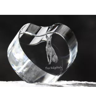 Thai Ridgeback - a photo of a dog in crystal, crystal heart, unique photo frame from the Art-Dog brand