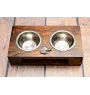 Jamnik szorstkowłosy drewniany stojak na miski Art-Dog