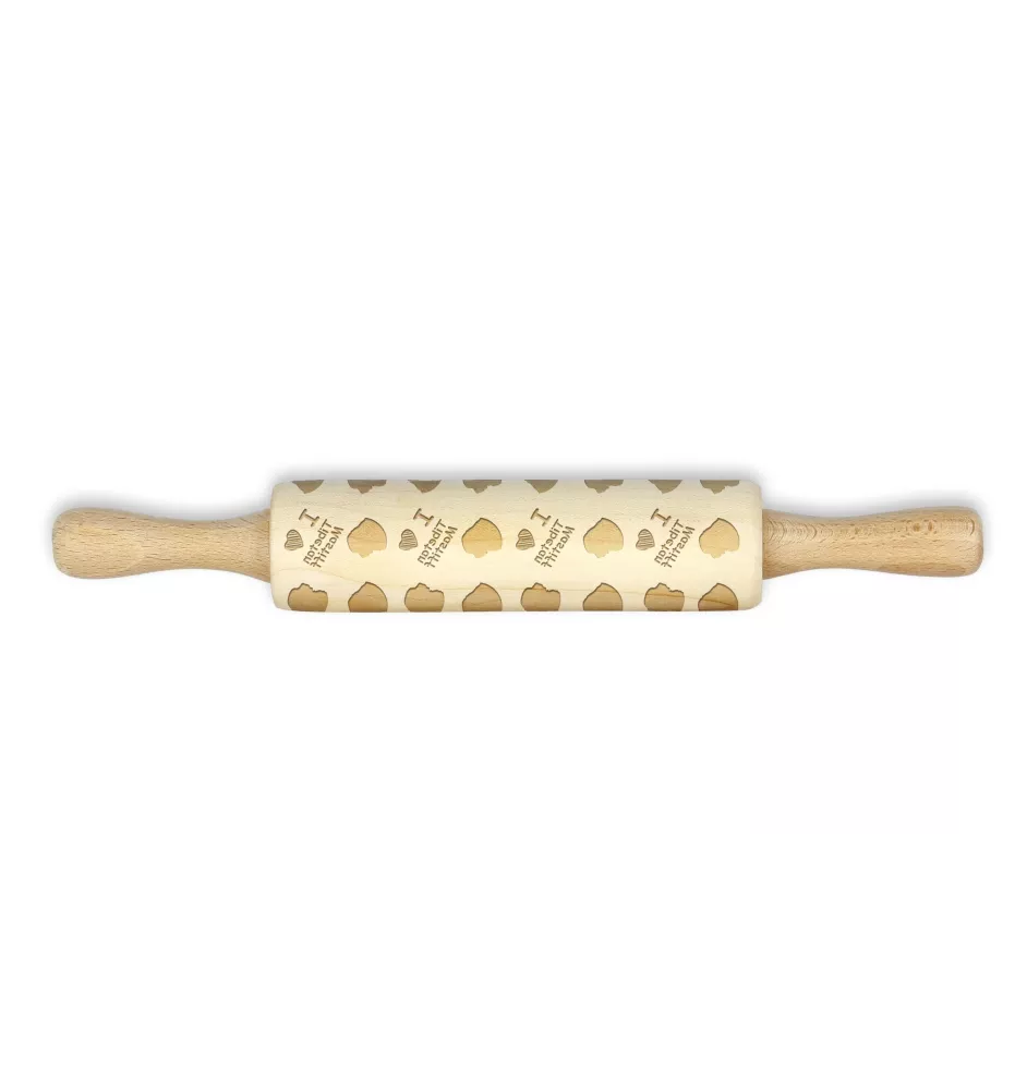 Tibetan Mastiff, Do khyi - small rolling pin with a dog pattern, a rolling pin for children's dough, decorating ceramic clay by Art-Dog brand