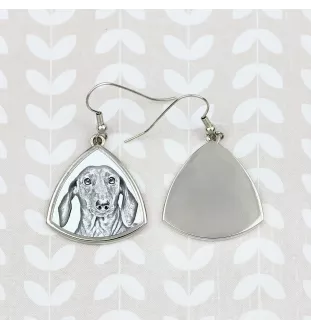 Dachshund Rauhhaar, Dackel, Teckel - Hund Ohrringe, hängende Ohrringe mit Bild, personalisierter Schmuck mit dem Aufdruck der Marke Art-Dog