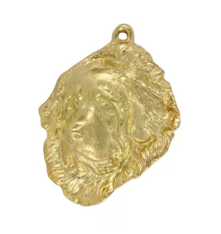 Tibetan Mastiff, Do khyi - keychain and necklace with a dog in a box, high-quality gold-plated product, Art-Dog brand