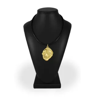 Tibetan Mastiff, Do khyi - keychain and necklace with a dog in a box, high-quality gold-plated product, Art-Dog brand