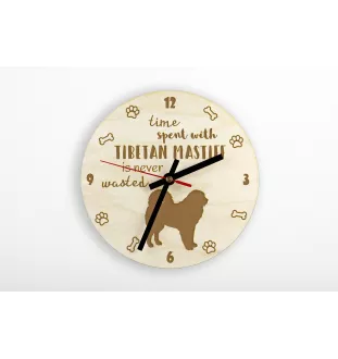 Tibetan Mastiff, Do khyi - clock with a dog, wooden clock, wall clock for dog lovers, clock for desk and shelf, Art-Dog