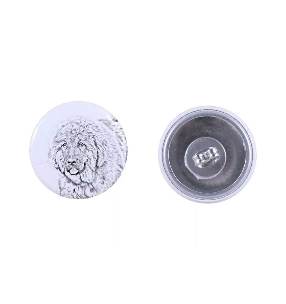 Dogue du Tibet, mastiff du Tibet - boucles d'oreilles uniques avec un chien, votre animal de compagnie sur un porte-clés, marque propre Art-Dog