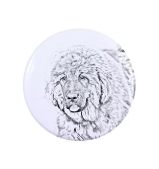 Dogue du Tibet, mastiff du Tibet - aimant avec un œil de chien, exceptionnellement léger, aimant puissant, produit fabriqué à la main par la marque Art-Dog