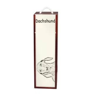 Teckel à poil dur, Chien-saucisse - boîte à vin avec chien, boîte à alcool avec graphisme, boîte cadeau personnalisée de la marque Art-Dog