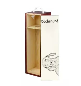 Dachshund Rauhhaar, Dackel, Teckel - Weinbox mit Hund, Alkoholbox mit Grafik, personalisierte Geschenkbox der Marke Art-Dog