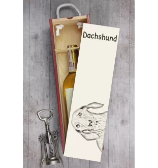 Teckel à poil dur, Chien-saucisse - boîte à vin avec chien, boîte à alcool avec graphisme, boîte cadeau personnalisée de la marque Art-Dog