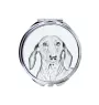 Dachshund Wire-haired, Wiener dog, Badger dog - Pocket mirror with a dog, personalized mirror for a purse, compact mirror with Art-Dog brand print.