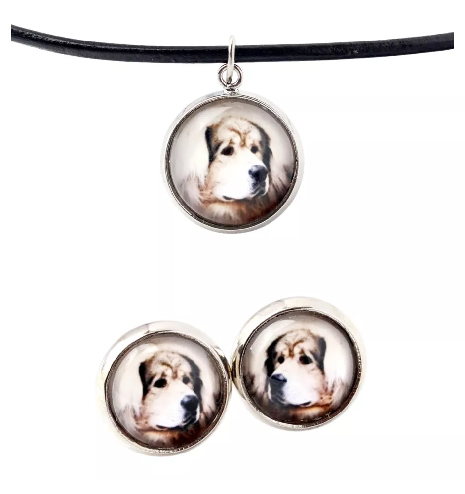 Dogue du Tibet, mastiff du Tibet - boîte à bijoux avec votre photo, ensemble collier et boucles d'oreilles, produits personnalisés de la marque Art-Dog