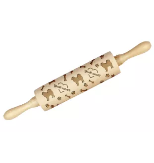 Do khyi, Tibetdogge, Tibetanische Dogge, Tibetmastiff - Nudelholz mit Hund, Verzieren von Keksen mit einem Nudelholz in Mustern, Geschenk für den Keramiker der Marke Art-Dog